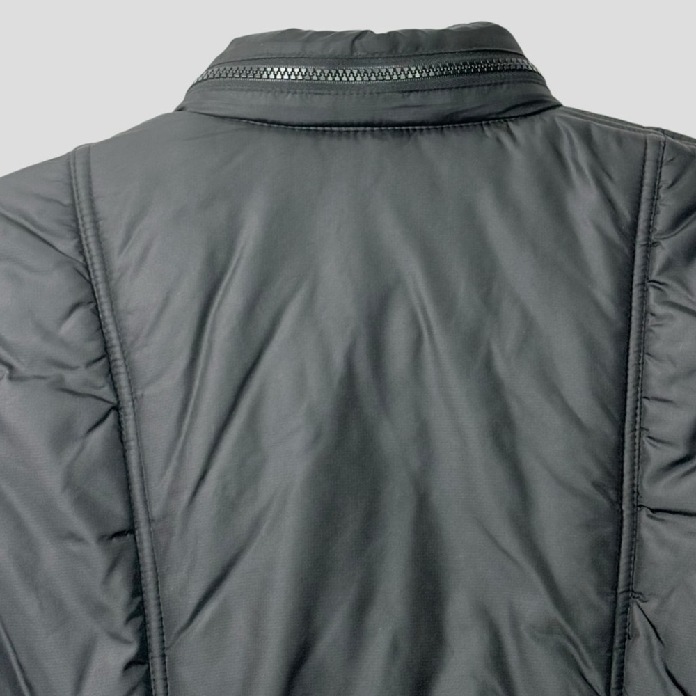 Tommy Hilfiger Black Nylon Puffer Jacket Women's M Zip Front Y2K Modular Basic - Picture 8 of 15